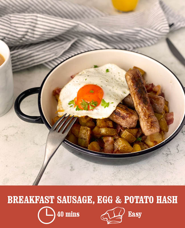 Breakfast Sausage, Egg & Potato Hash – Heck Food Ltd