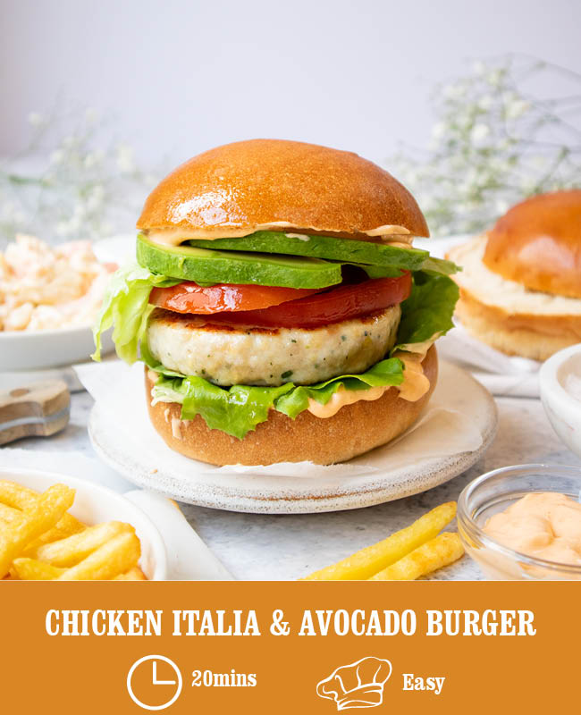 Chicken Italia & Avocado Burger – Heck Food Ltd