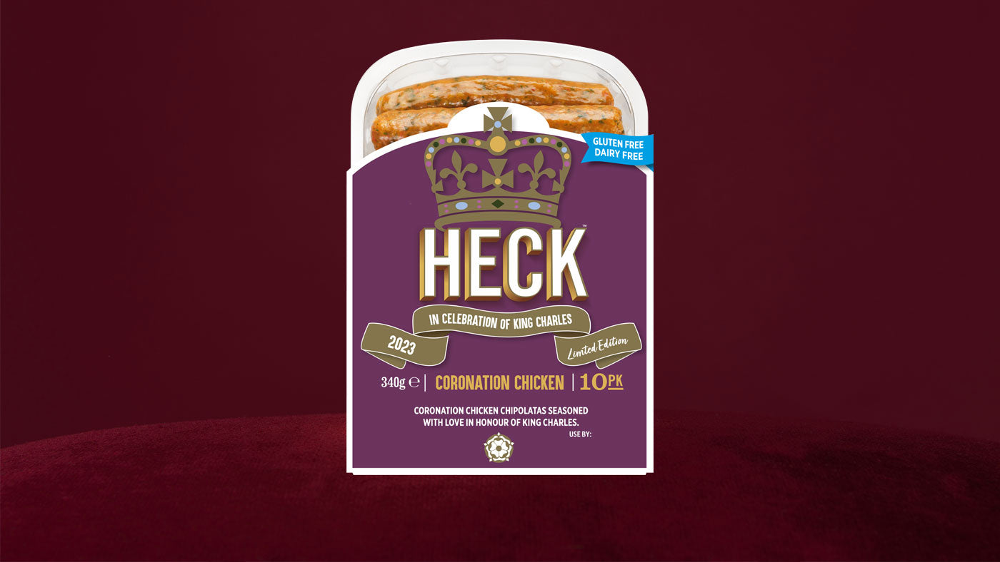 All Hail Tesco’s New Arrival: HECK! Coronation Chicken Chipolatas