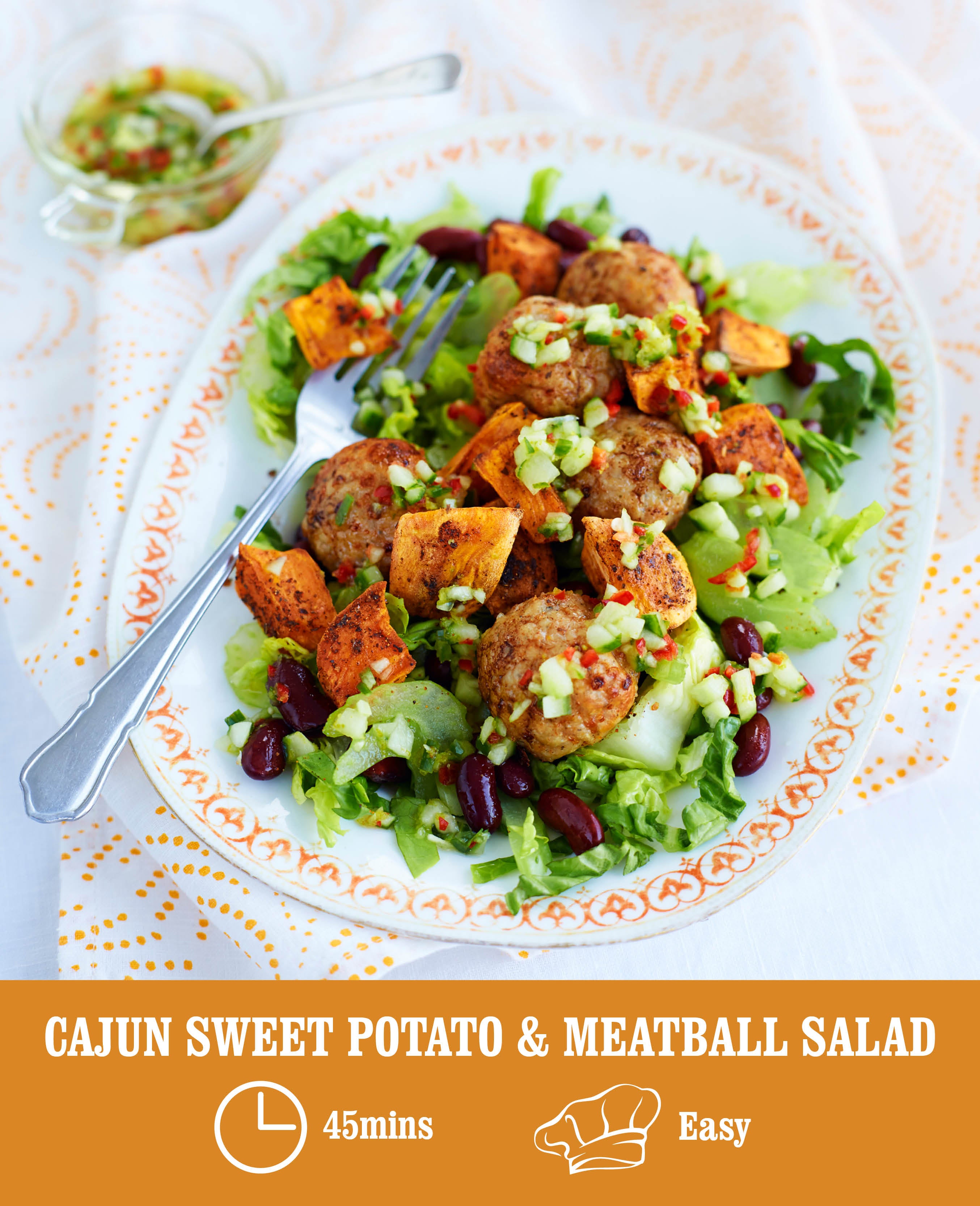 Cajun Sweet Potato and Meatball salad
 &ndash; Heck Food Ltd
