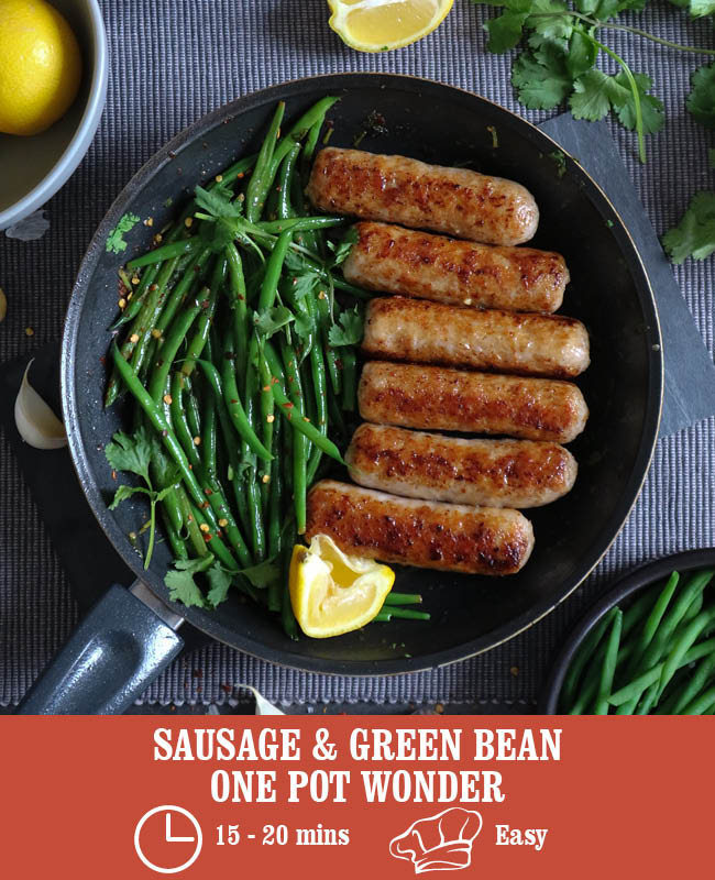 Sausages & Green Bean One Pan Wonder Heck Food Ltd