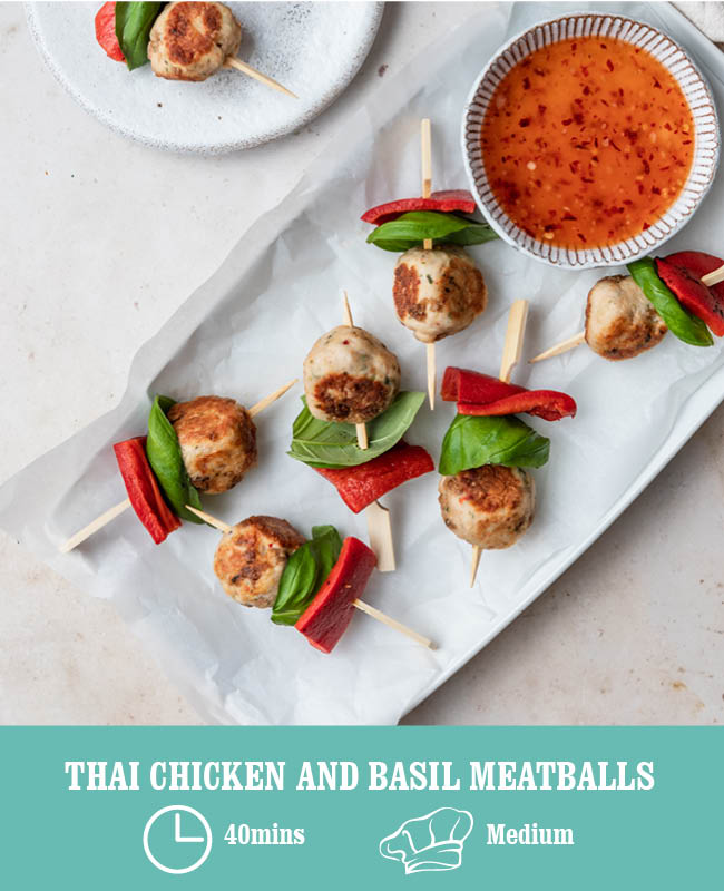 THAI CHICKEN AND BASIL MEATBALLS
 – Heck Food Ltd
