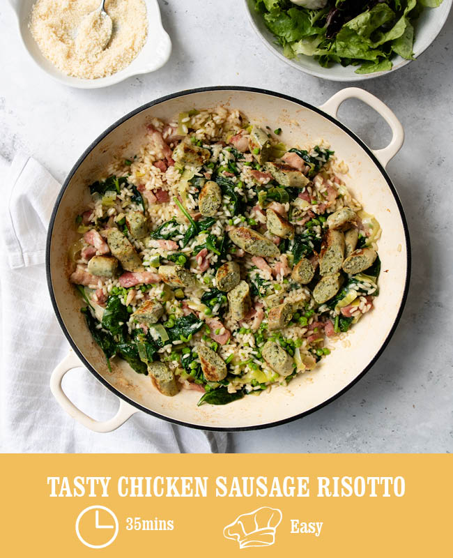 Tasty Chicken Sausage Risotto – Heck Food Ltd