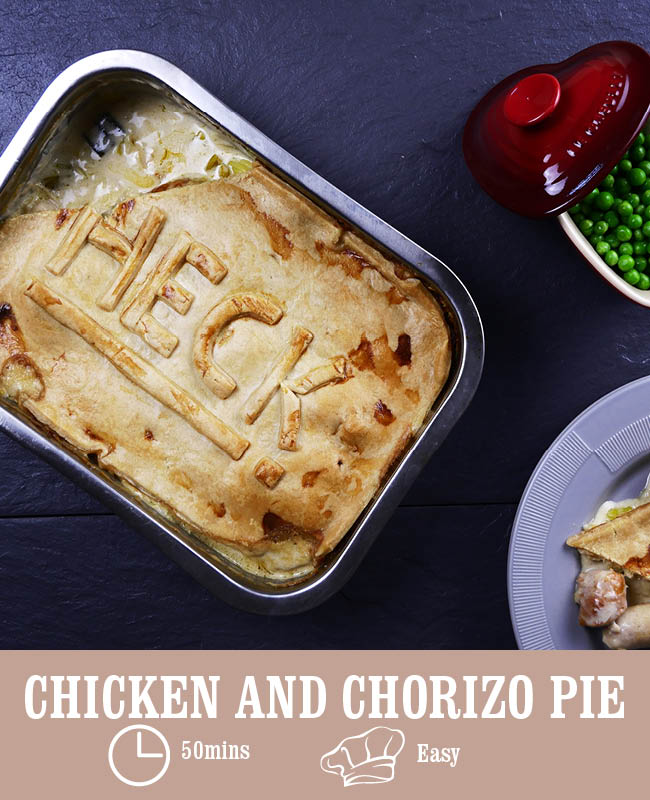 Chicken and Chorizo Pie
 &ndash; Heck Food Ltd