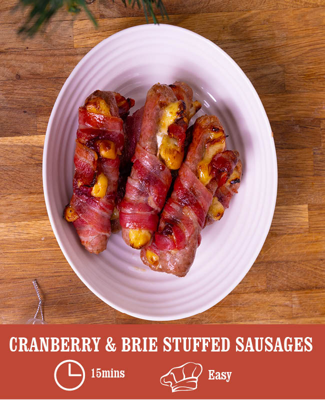 CRANBERRY & BRIE STUFFED SAUSAGES