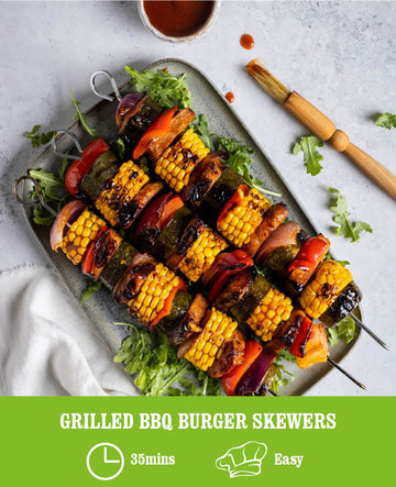 Grilled BBQ Burger Skewers