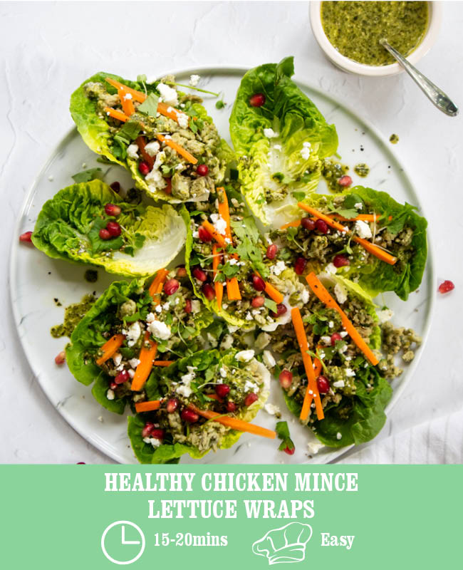 Healthy Chicken Mince Lettuce Wraps
