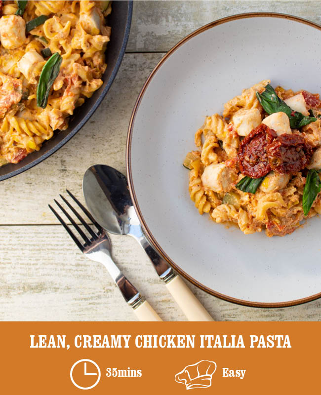 Lean, Creamy Chicken Italia Pasta