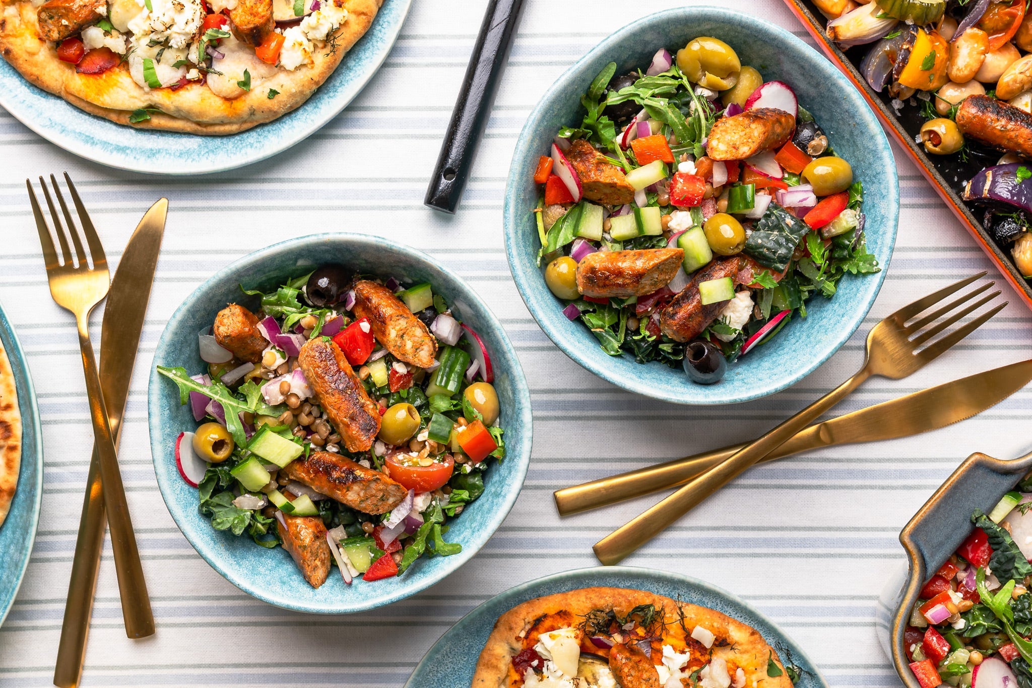 Chicken, Red Pepper & Feta Greek-Style Sausage Salad