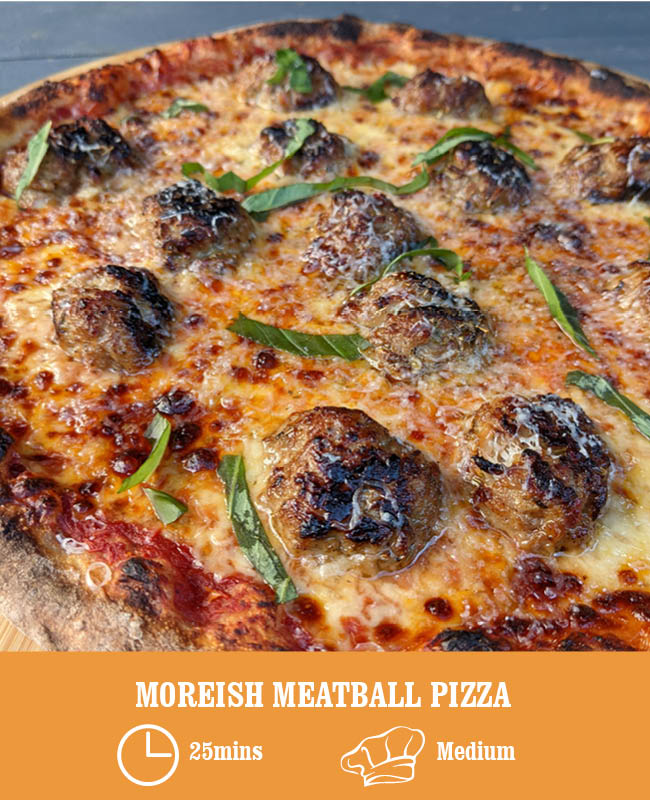 Moreish Meatball Pizza (New York Style)