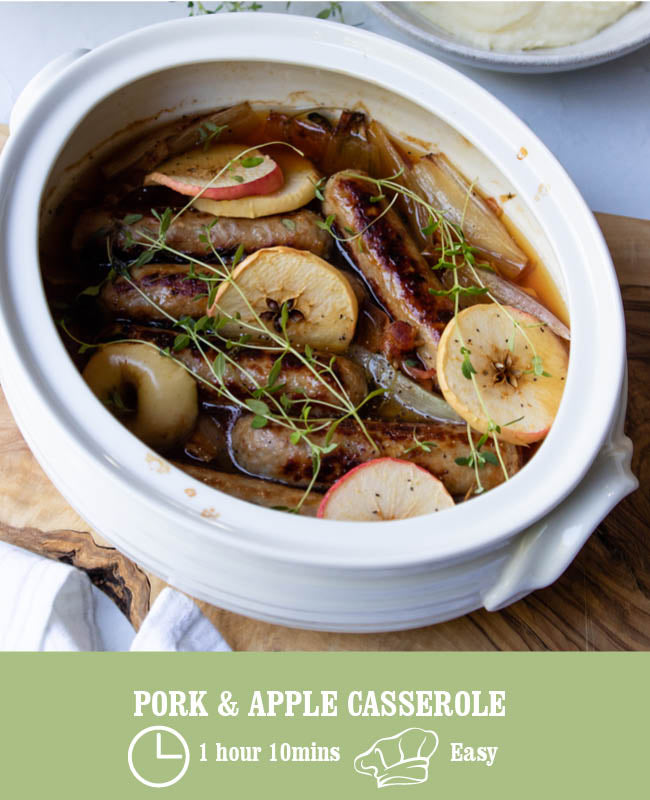 Pork & Apple Sausage Casserole Heck Food Ltd