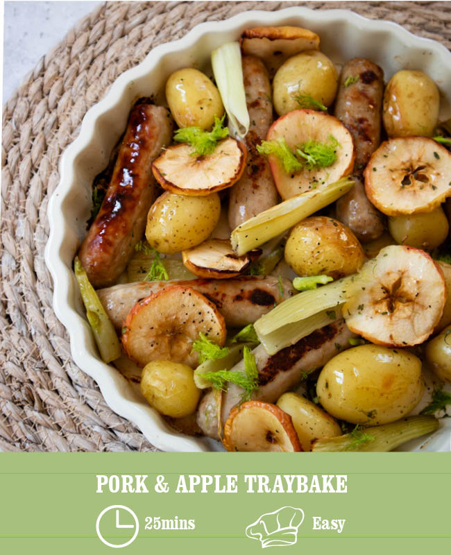 Pork & Apple Sausage Traybake