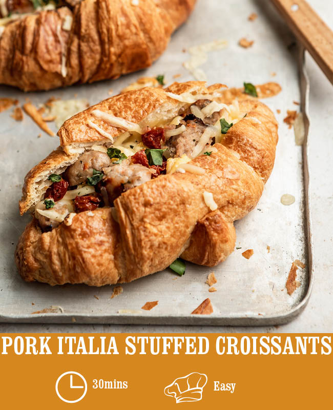 Pork Italia Stuffed Croissants