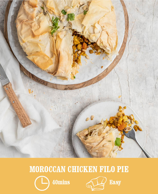 Moroccan Chicken Filo Pie