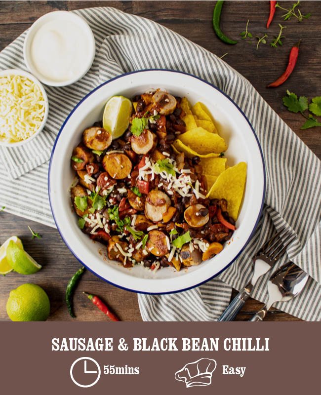 Smoky sausage & Black Bean Chilli