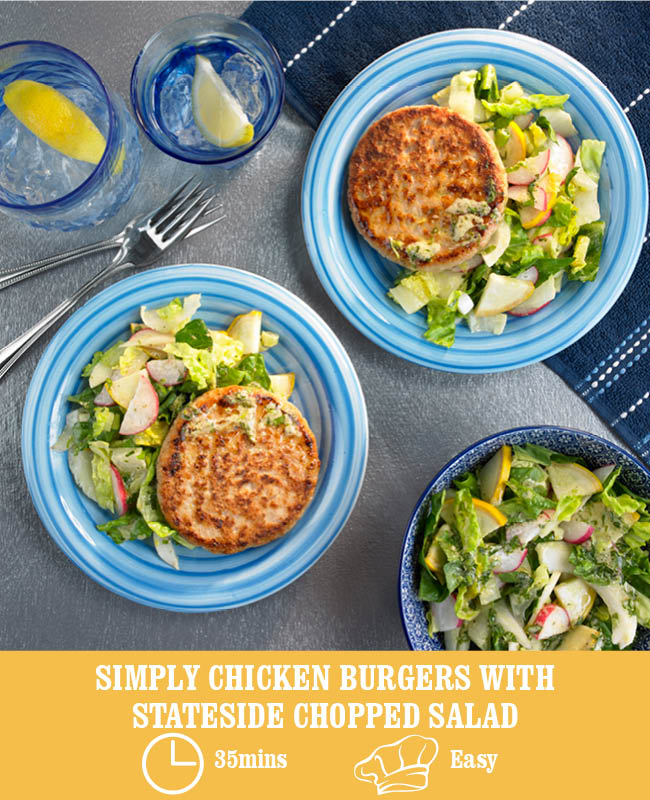 Simply Chicken Burgers with Stateside Chopped Salad