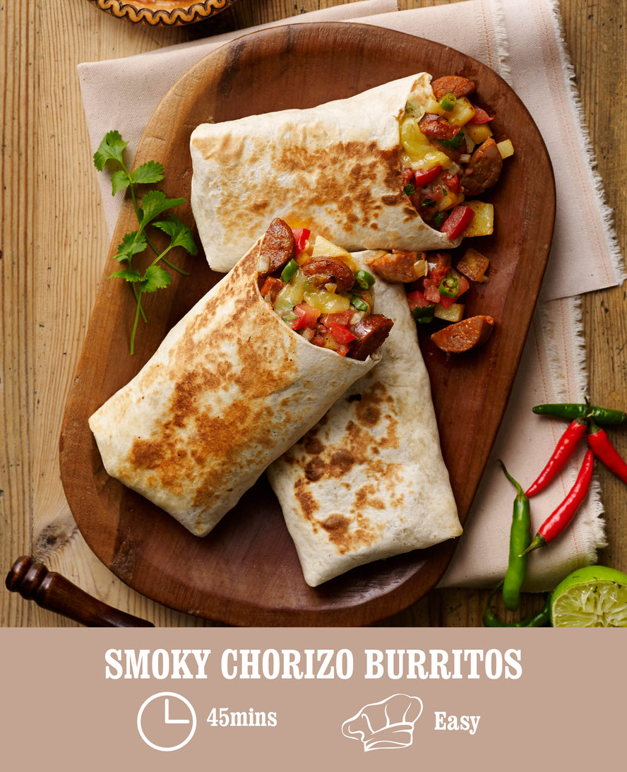 Smoky Chorizo Sausage Burritos