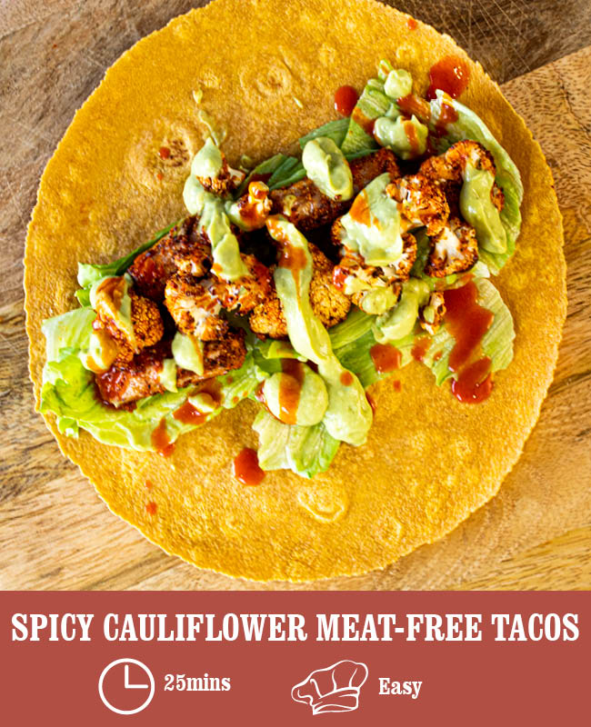 Spicy Cauliflower Meat-Free Tacos