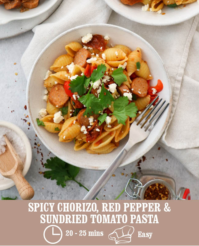 Spicy Chorizo, Red Pepper & Sundried Tomato Pasta