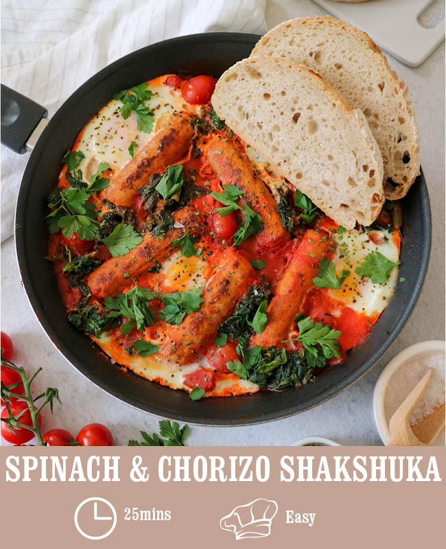 Spinach & Chorizo Shakshuka