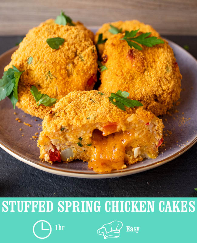 Stuffed Spring Chicken Cakes