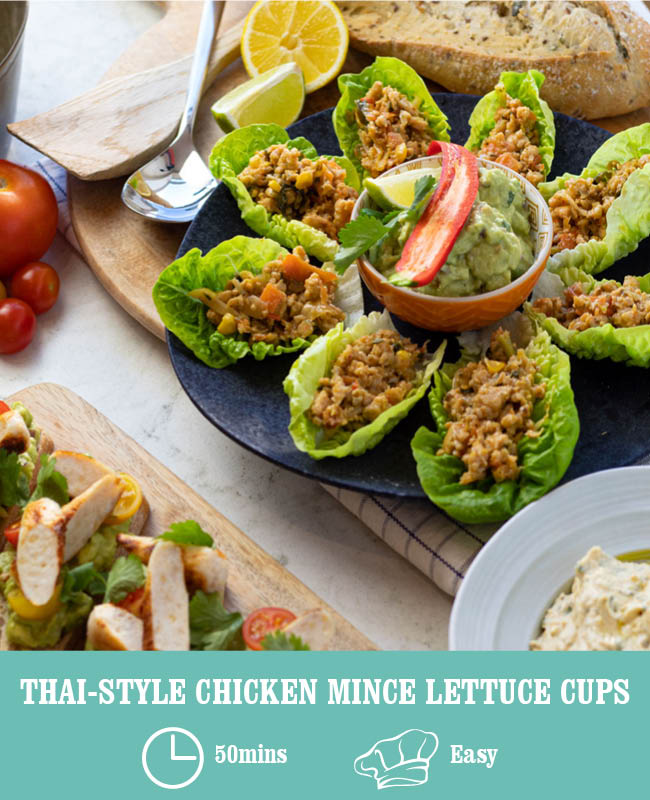 Thai-Style Chicken Mince Lettuce Cups