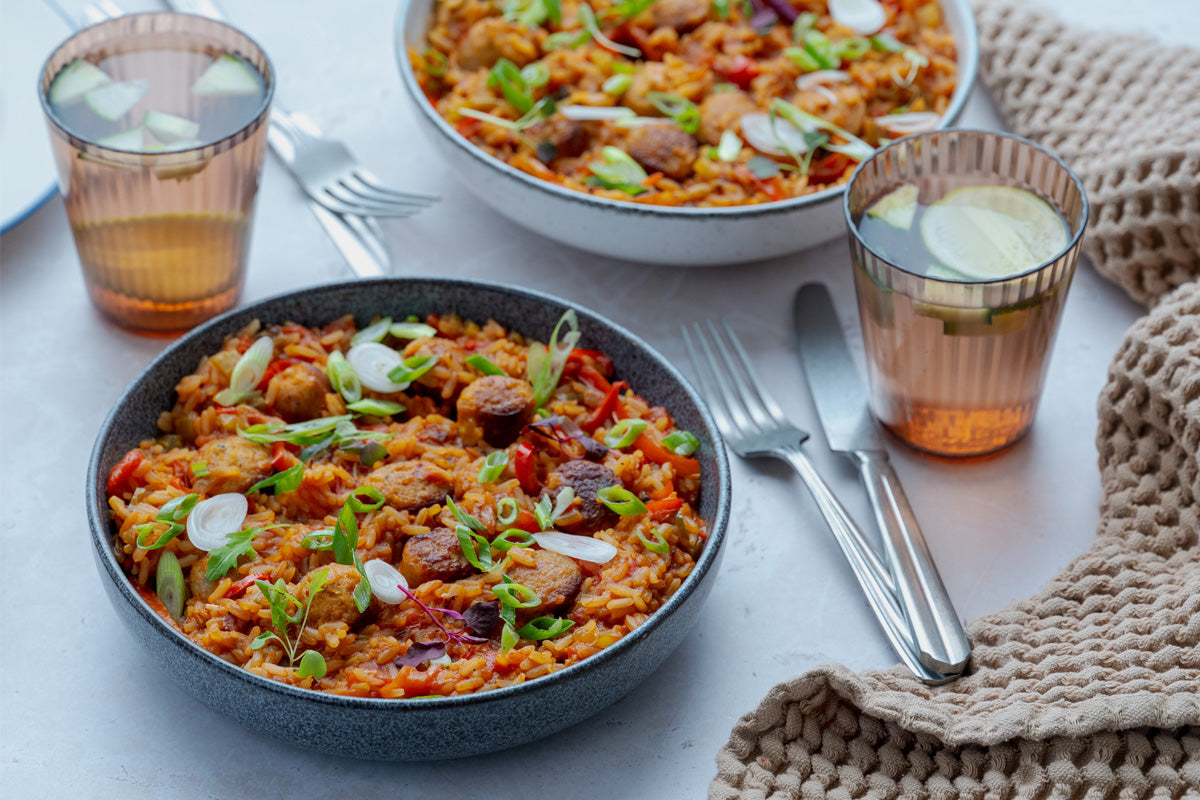 Pork & cheddar sausage jambalaya