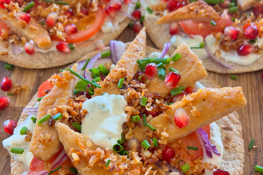 Loaded Tortilla Pizza with Pomegranate