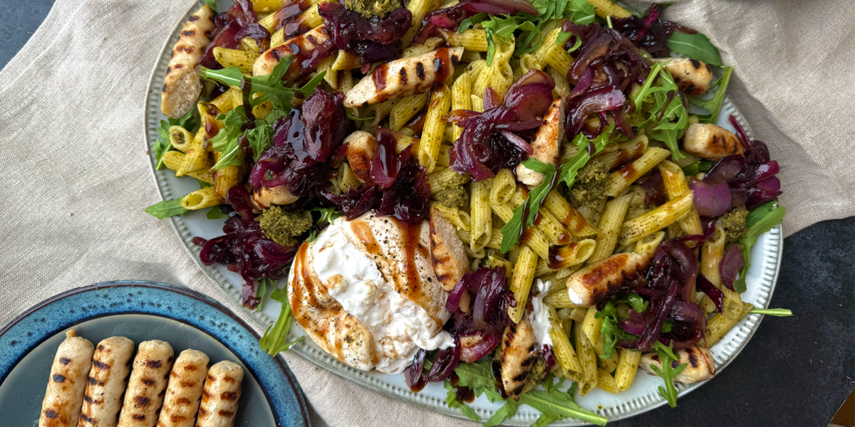 Gluten-free chicken & pesto pasta