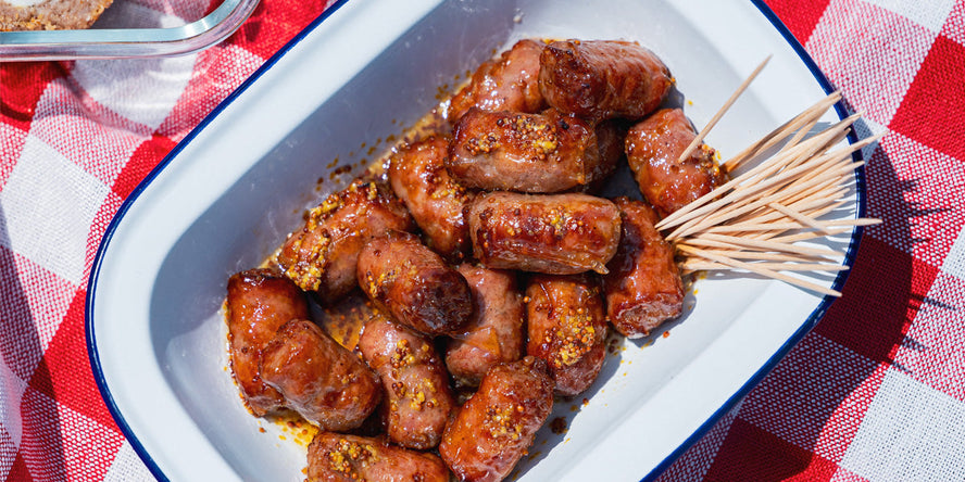 Honey mustard glazed cocktail sausages