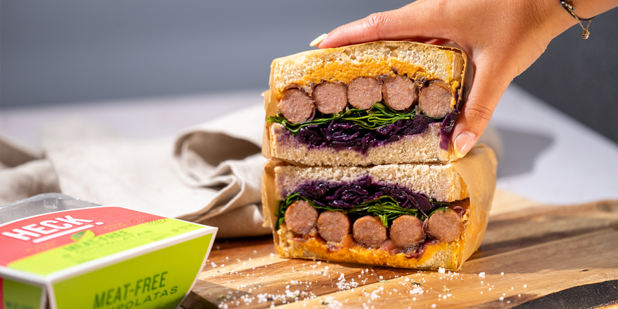 Veggie sausage supreme sandwich
