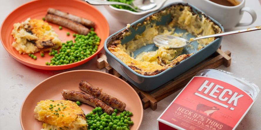 Bangers & baked mash