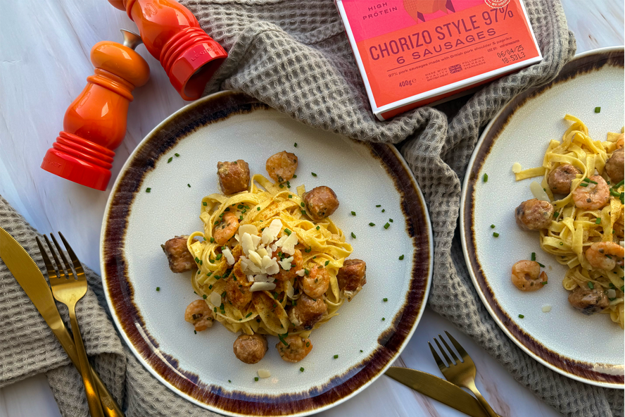 Prawn and chorizo tagliatelle