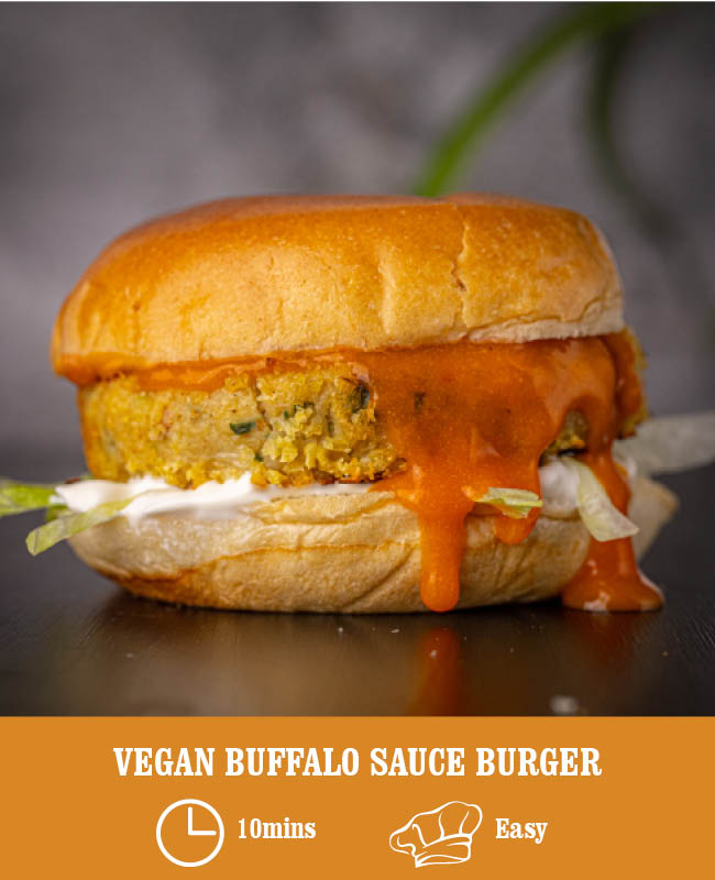 Vegan Buffalo Sauce Burger