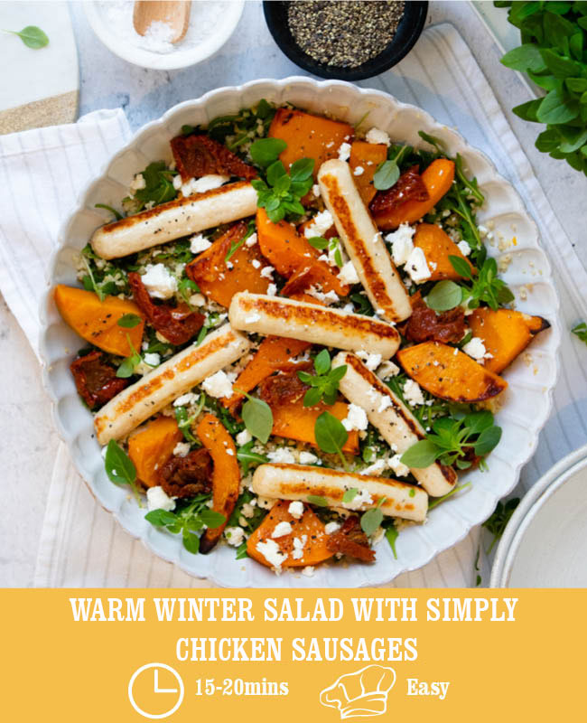 Warm Winter Salad with Simply Chicken Sausages