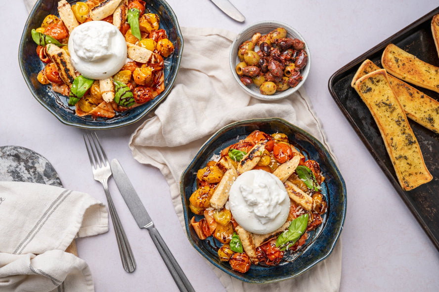 Tomato, Burrata & Basil Pasta with HECK! Chicken Italia Chipolatas