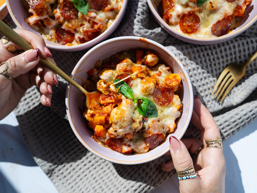 Low carb pizza bowl