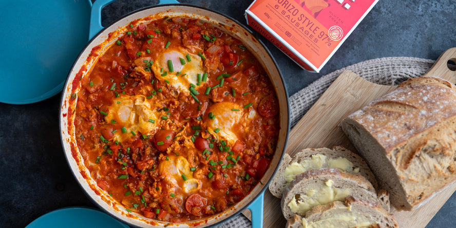 One-pan chorizo shakshuka