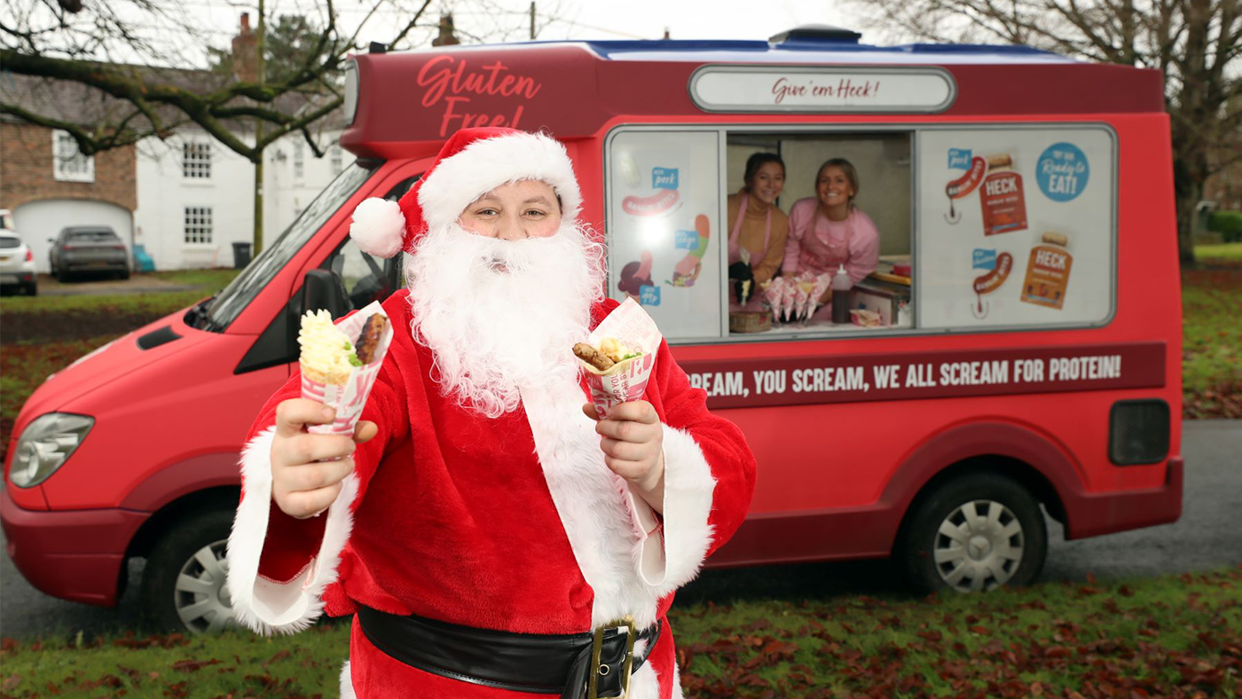 Santa Hands Out An Ice Cream With a Festive Twist in Kirklington