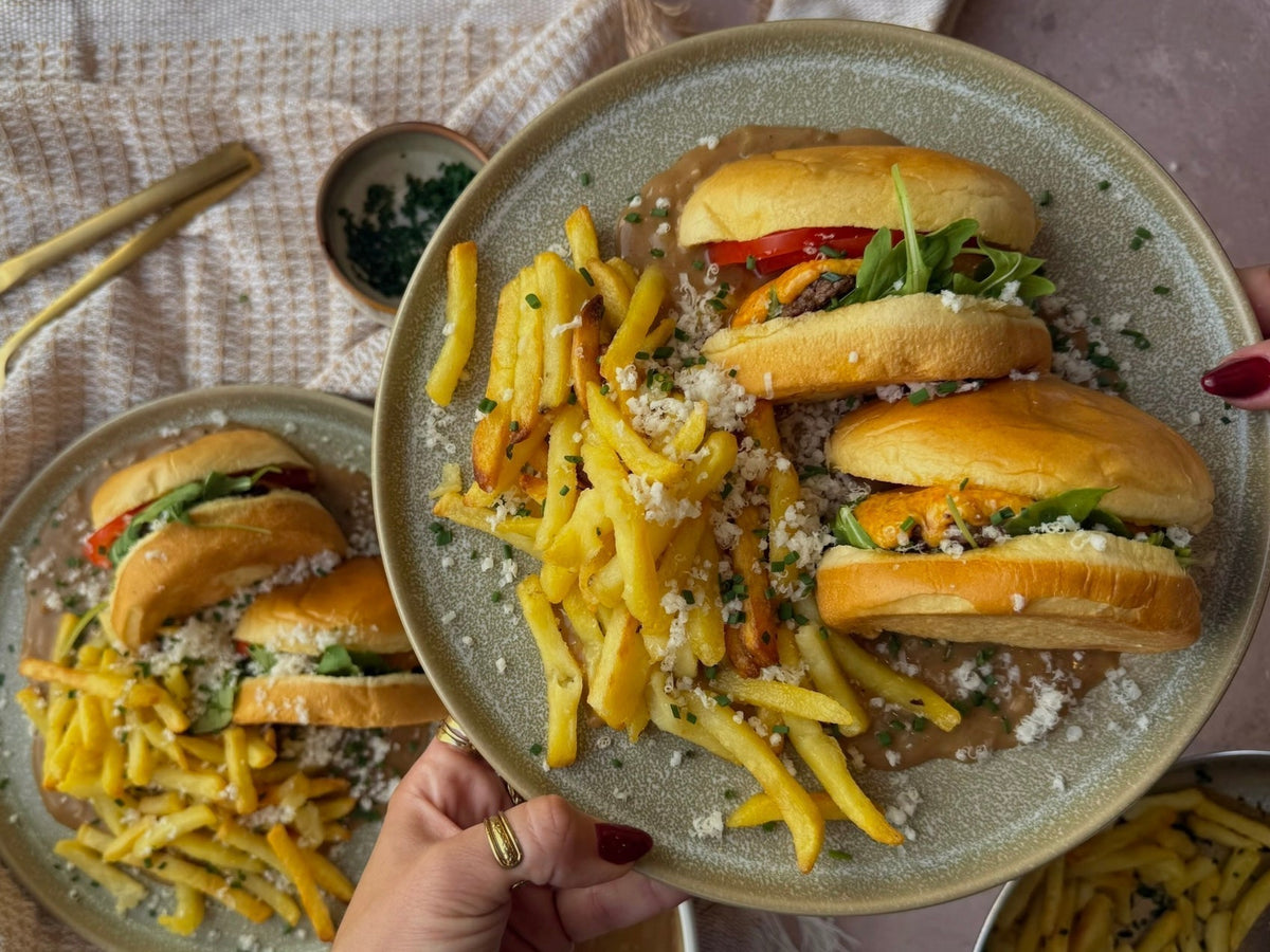 Peppercorn Sauce Dipped Steak & Butter Burger