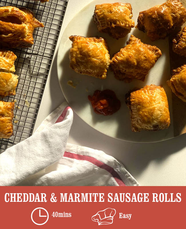 Cheddar & Marmite Sausage Rolls