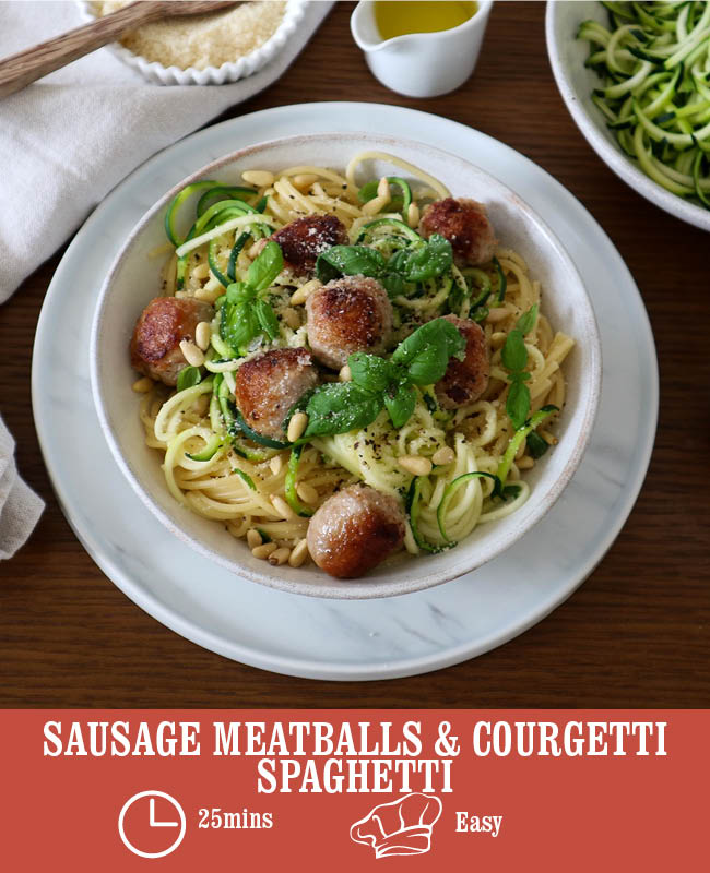 Sausage Meatballs & Courgetti Spaghetti