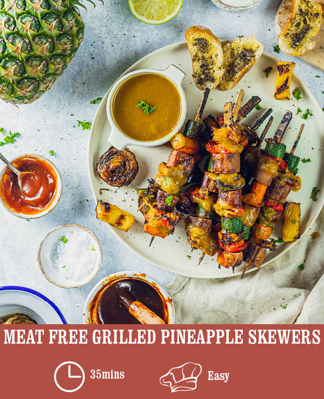Meat Free Grilled Pineapple Skewers
