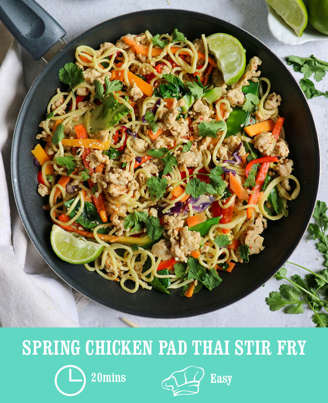 Spring Chicken Pad Thai Stir Fry