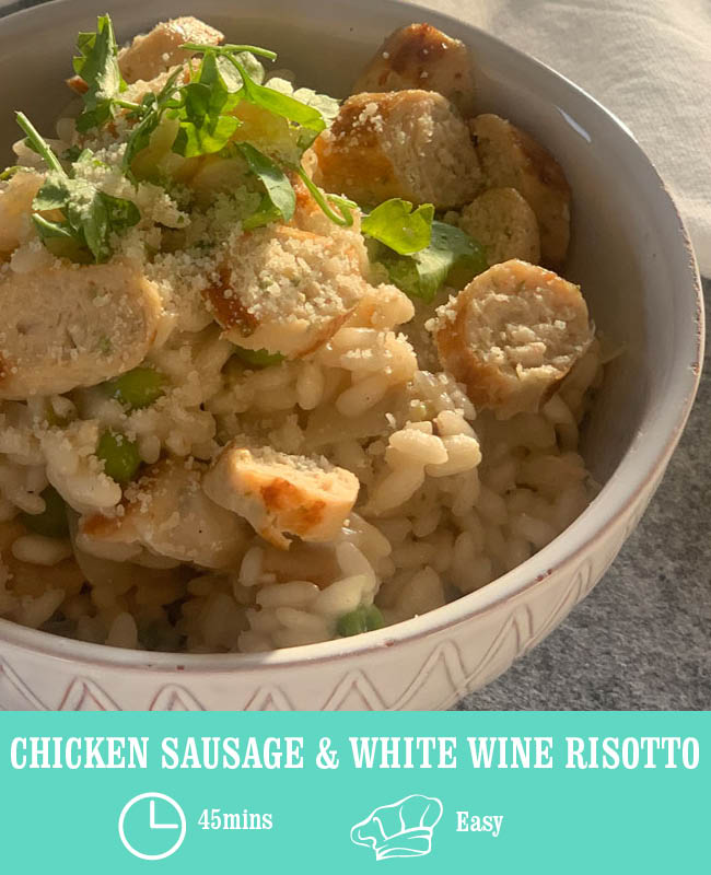 Chicken Sausage & White Wine Risotto