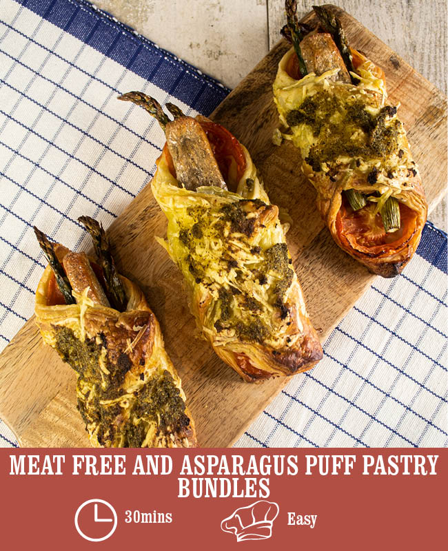 Meat Free And Asparagus Puff Pastry Bundles