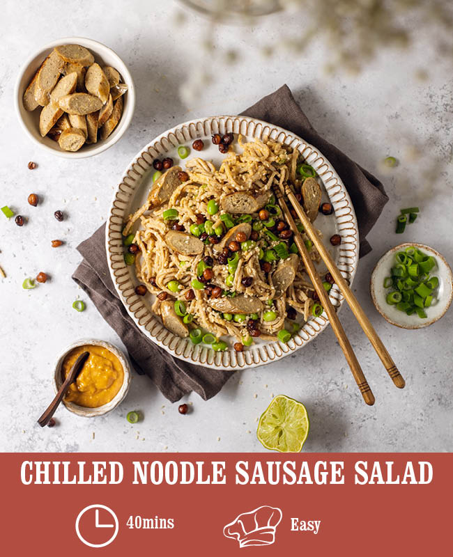 Chilled Noodle Sausage Salad