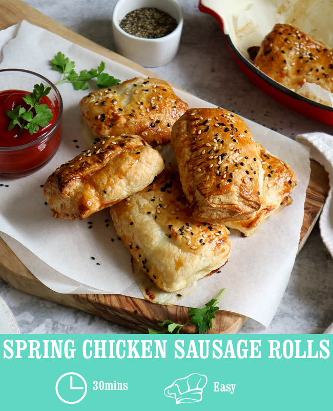 Spring Chicken Sausage Rolls