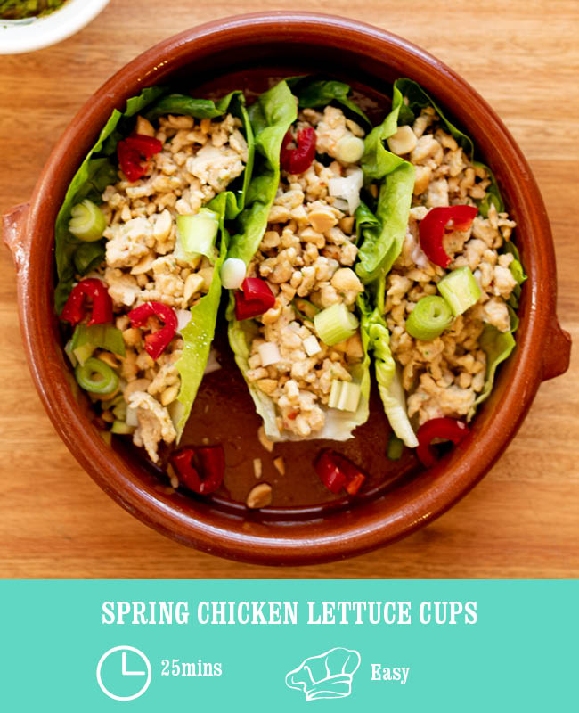 Spring chicken Lettuce Cups