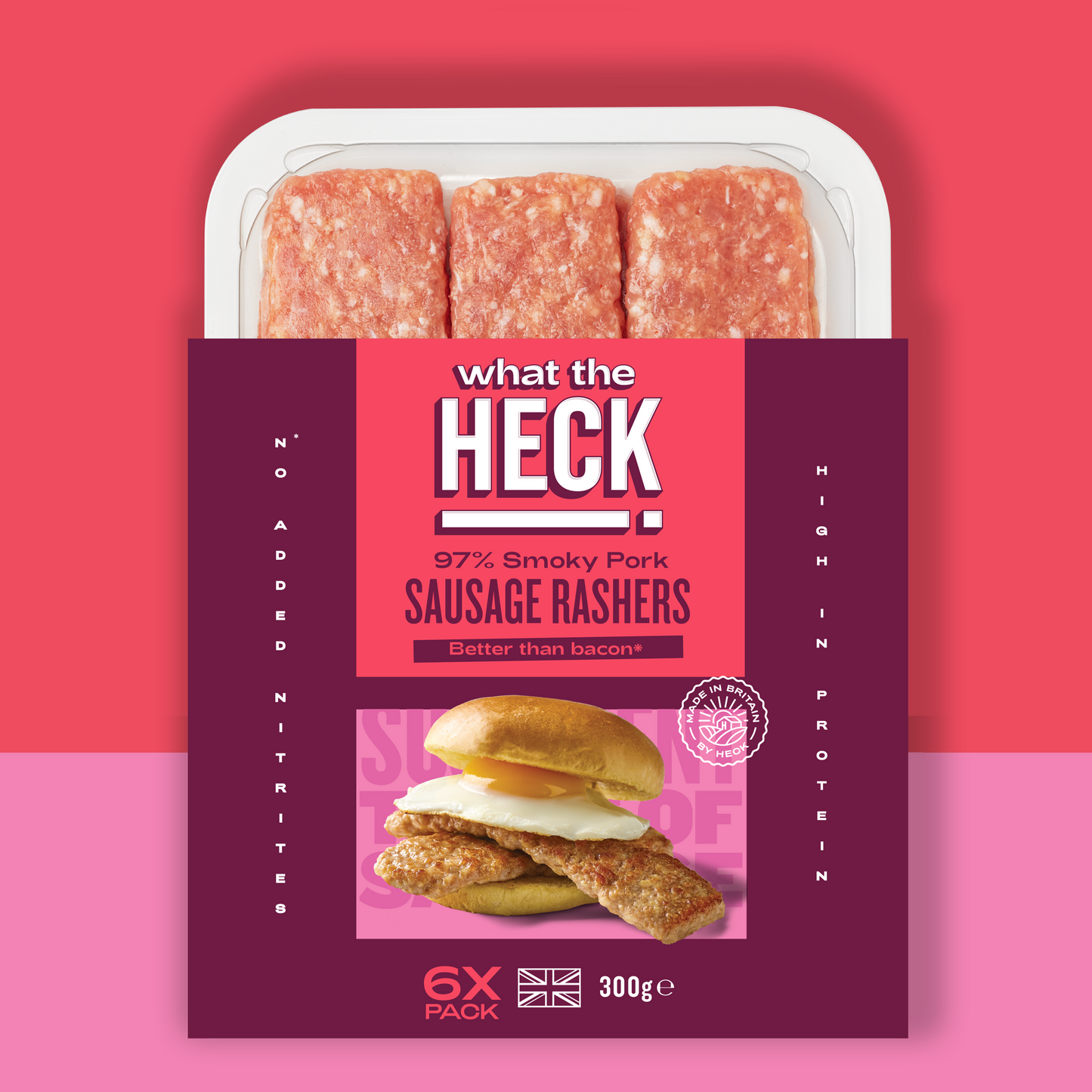 HECK 97 Smoky Pork Sausage Rashers Better Than Bacon From The UK s Favourite Sausage Maker Heck Food Ltd